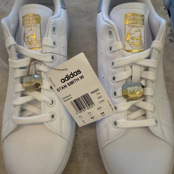 adidas Originals Stan Smith W White Silver‎ Gold Women 9 Classic Shoe HQ4243 - Picture 9 of 10